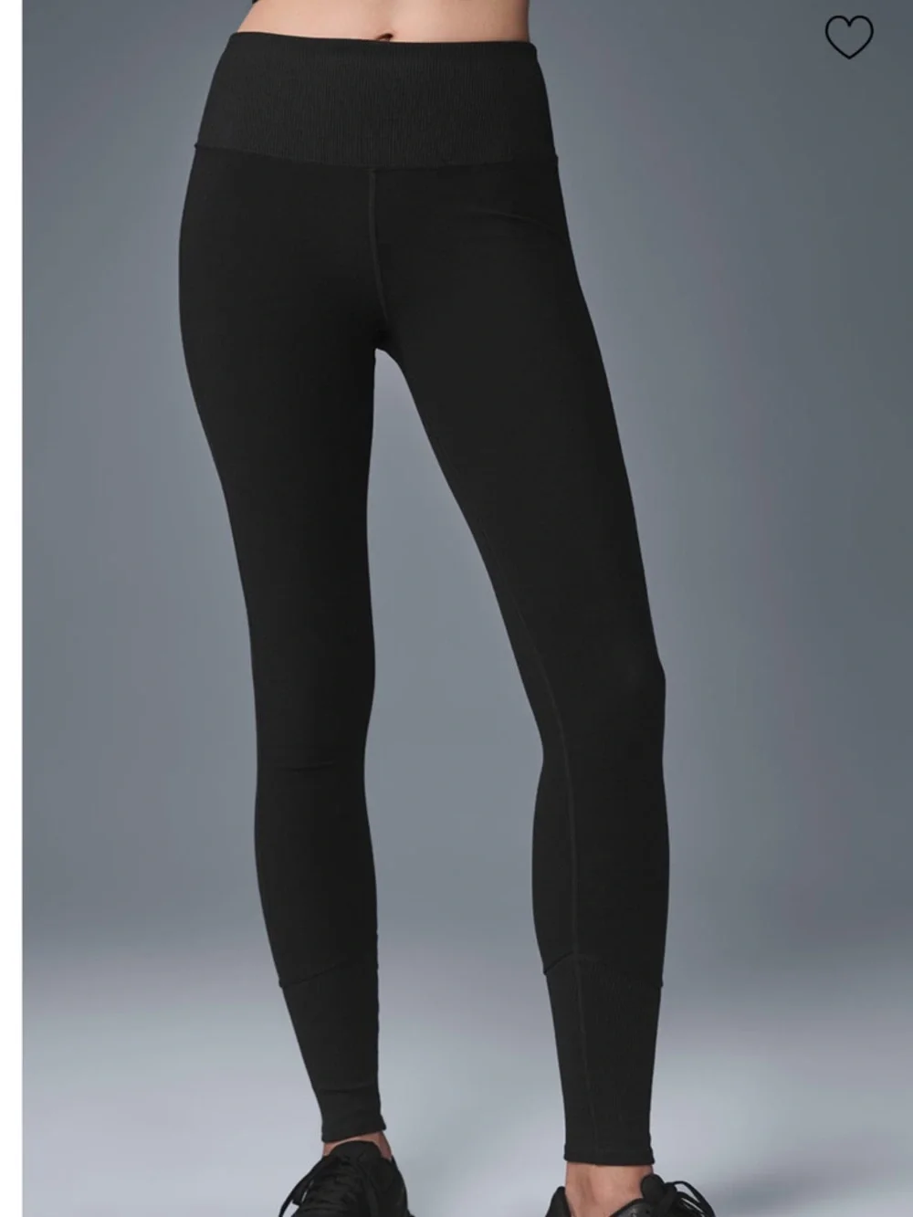 ALO high waist soft Yoga Black Ribbed High-Rise Leggings size XS