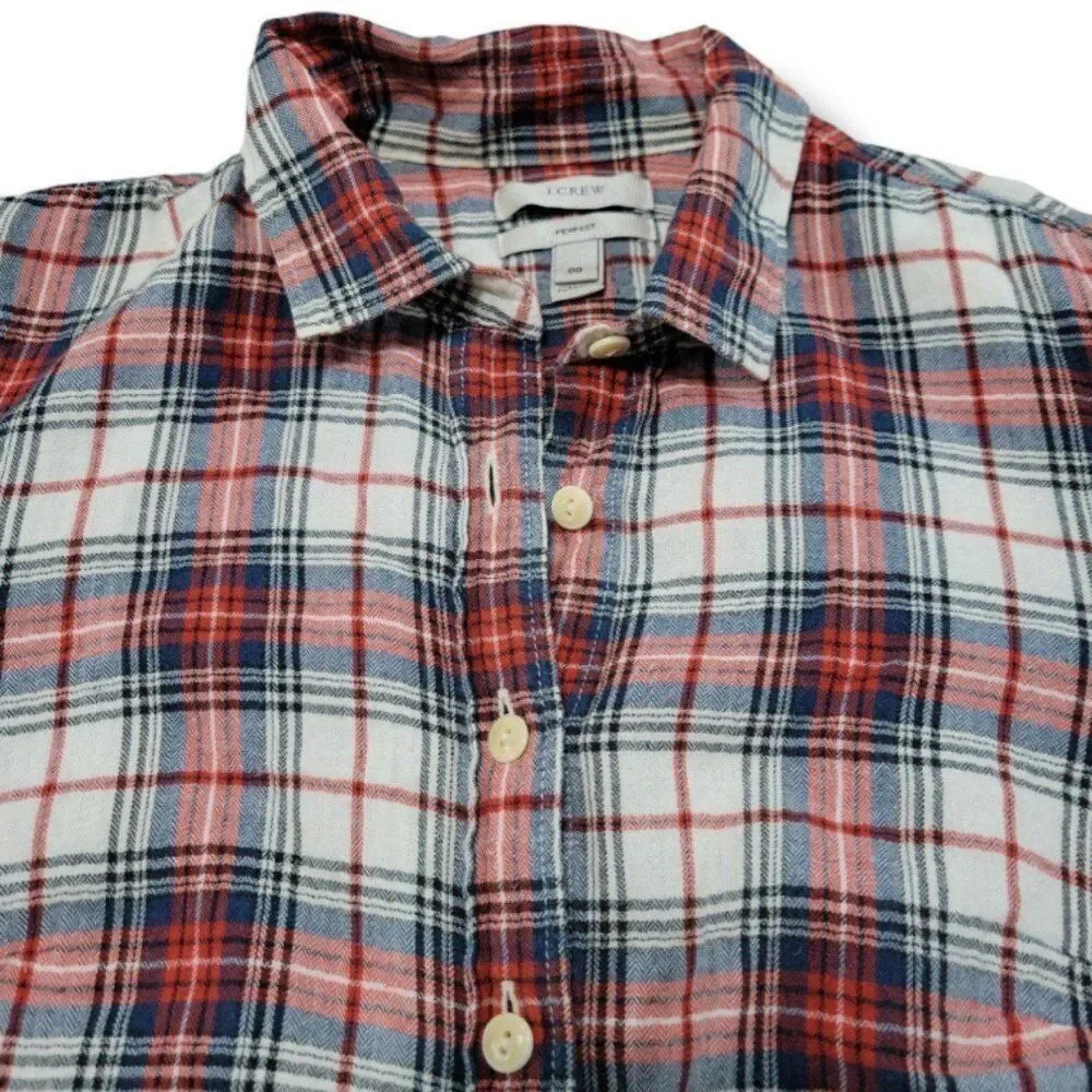 J.Crew Top Size 00 J. Crew Perfect Shirt Button Up Shirt Long Sleeve Plaid Shirt