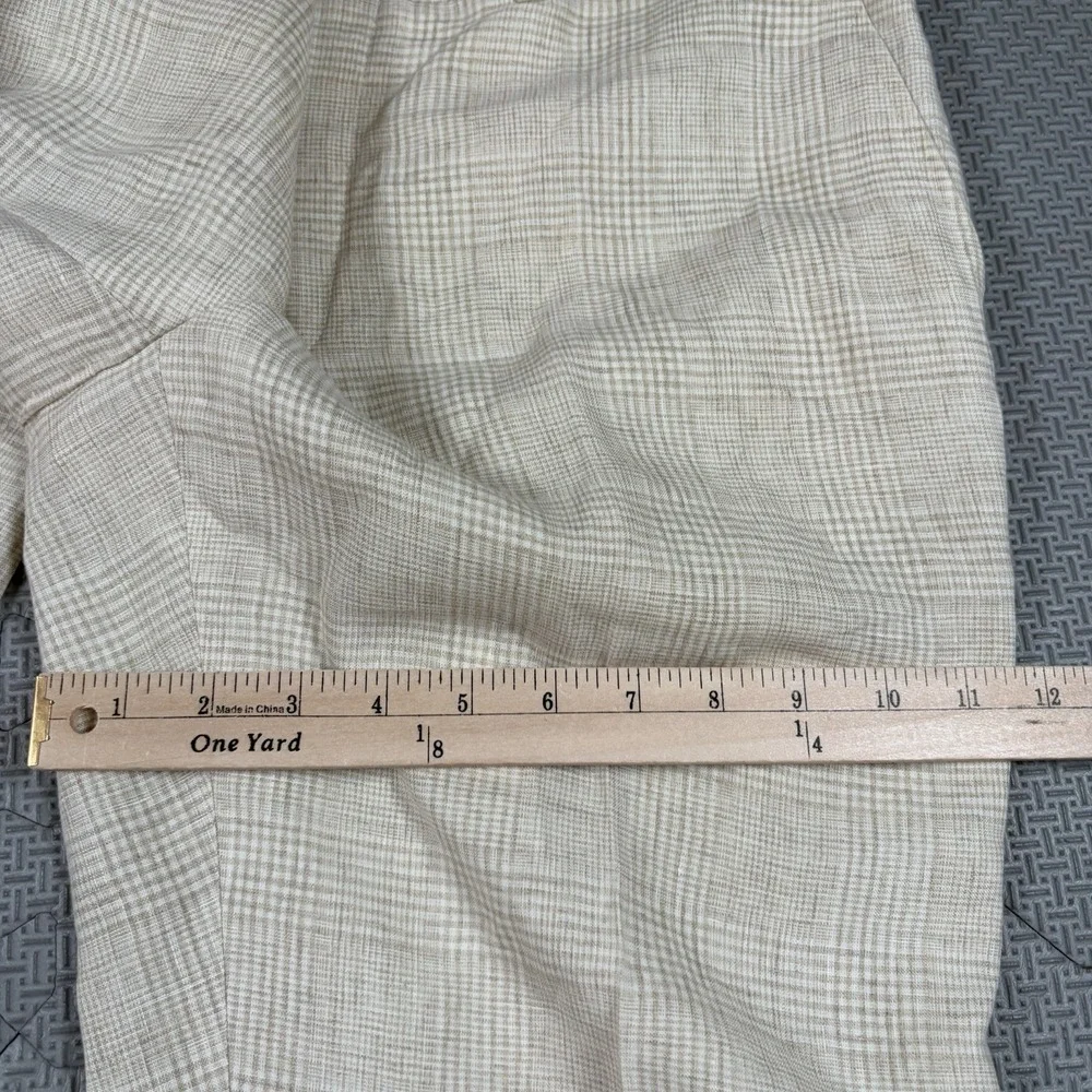 Suitsupply Soho Pure Linen Pants Men's 36x30 Cream Check Plaid TBM Italy EUC