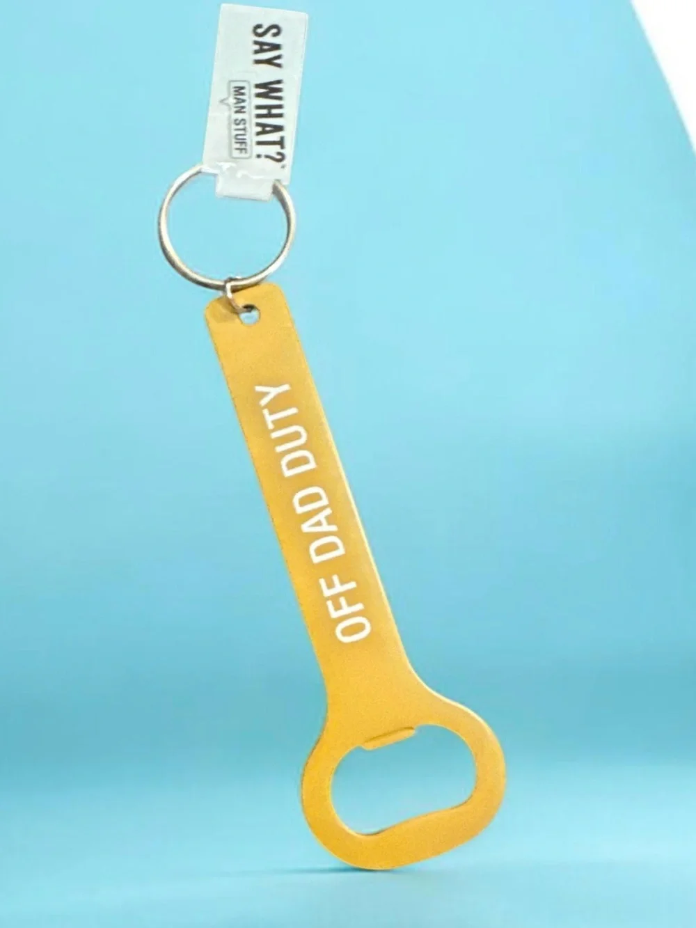 OFF DAD DUTY Yellow Bottle Opener Keychain 1465
