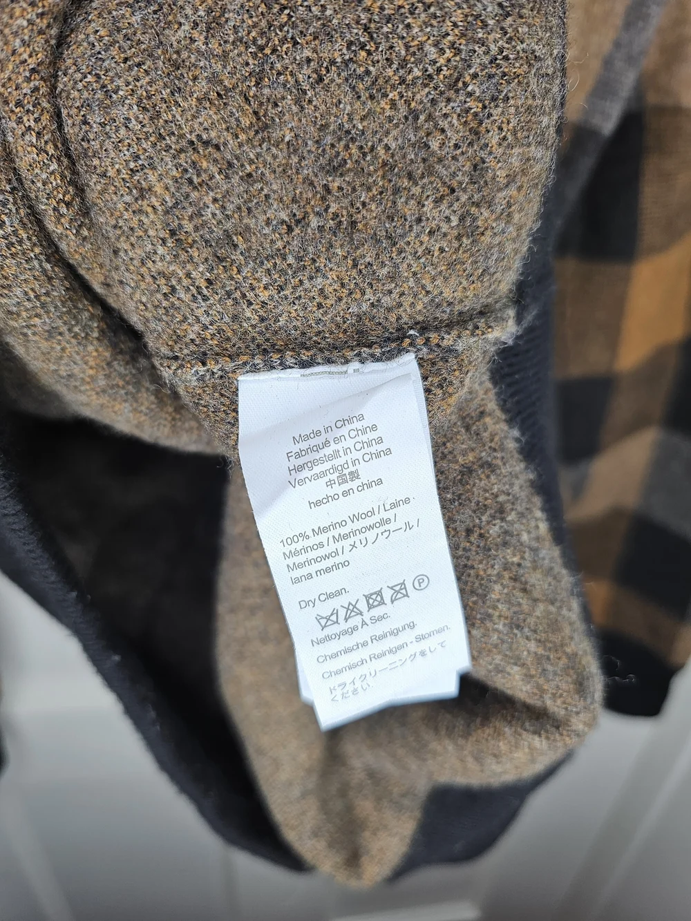 J. Crew Merino Wool Plaid Half-Zip Hoodie Sweater