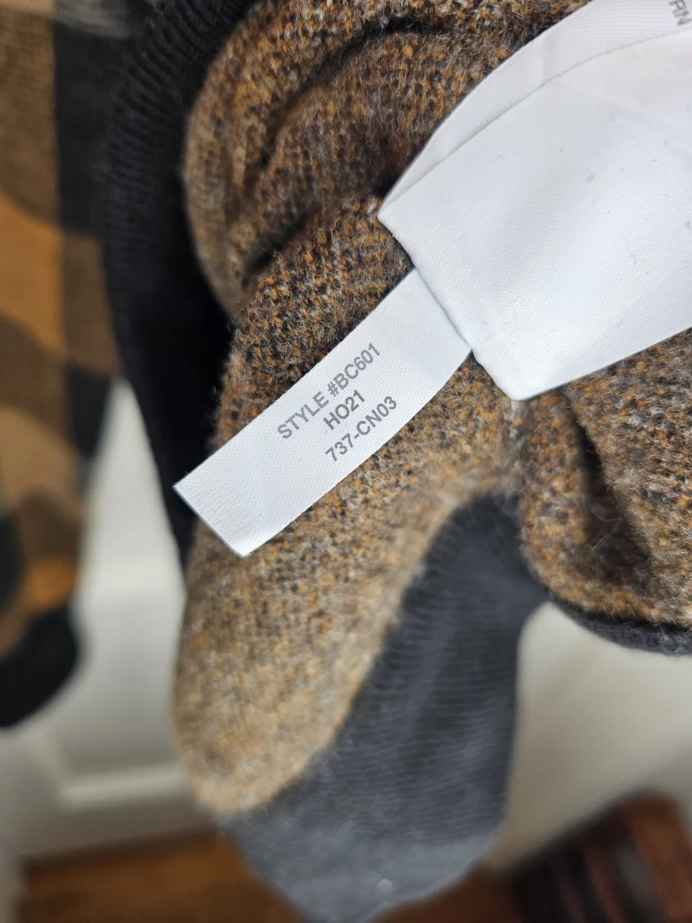 J. Crew Merino Wool Plaid Half-Zip Hoodie Sweater