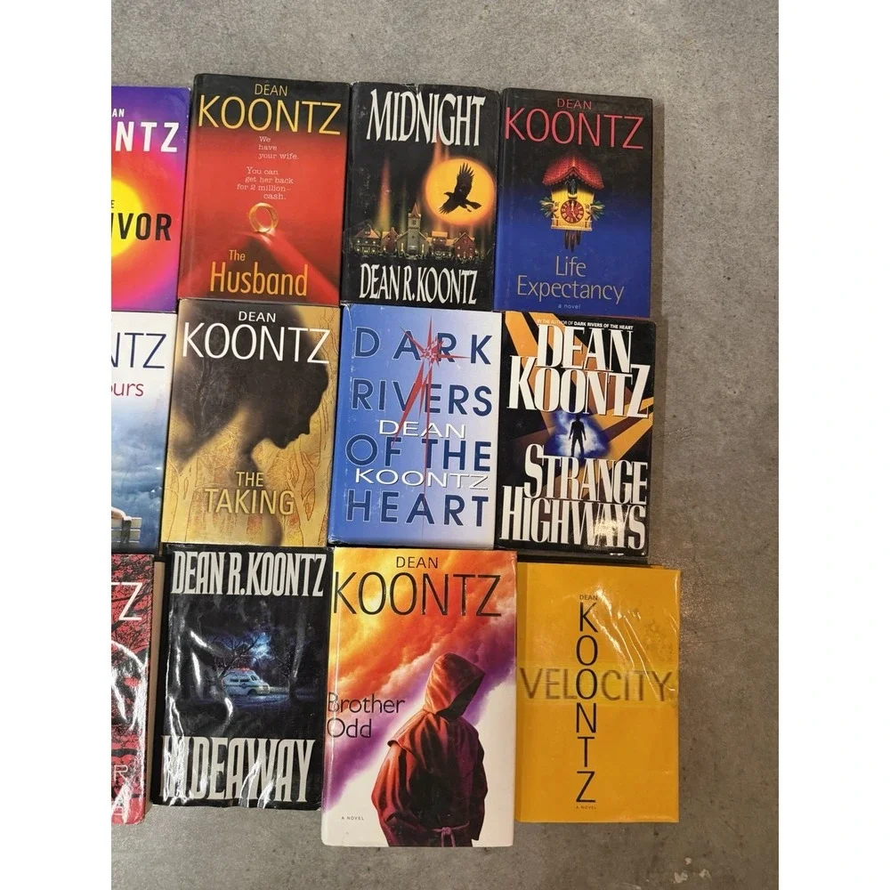 Lot of 15 hardback books by Dean Koontz, mystery, suspense, horror