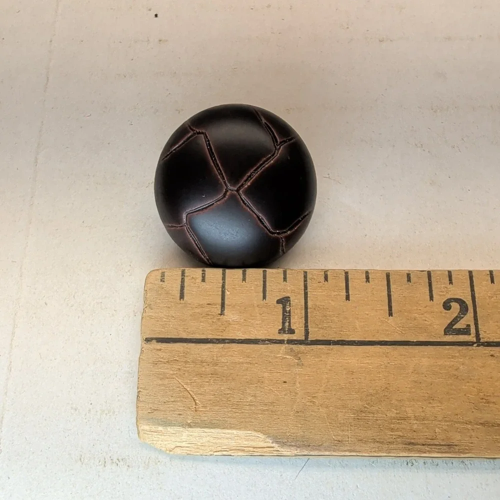Vintage Dark Brown Faux Woven Leather Buttons Set of 6 Metal Shank Coat