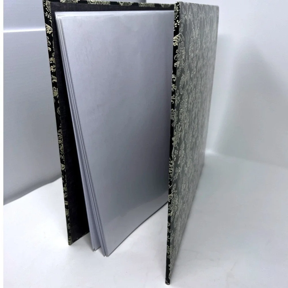 12x12 Black Gold Damask Scrapbook Album Refillable Expandable Pages Photo Book