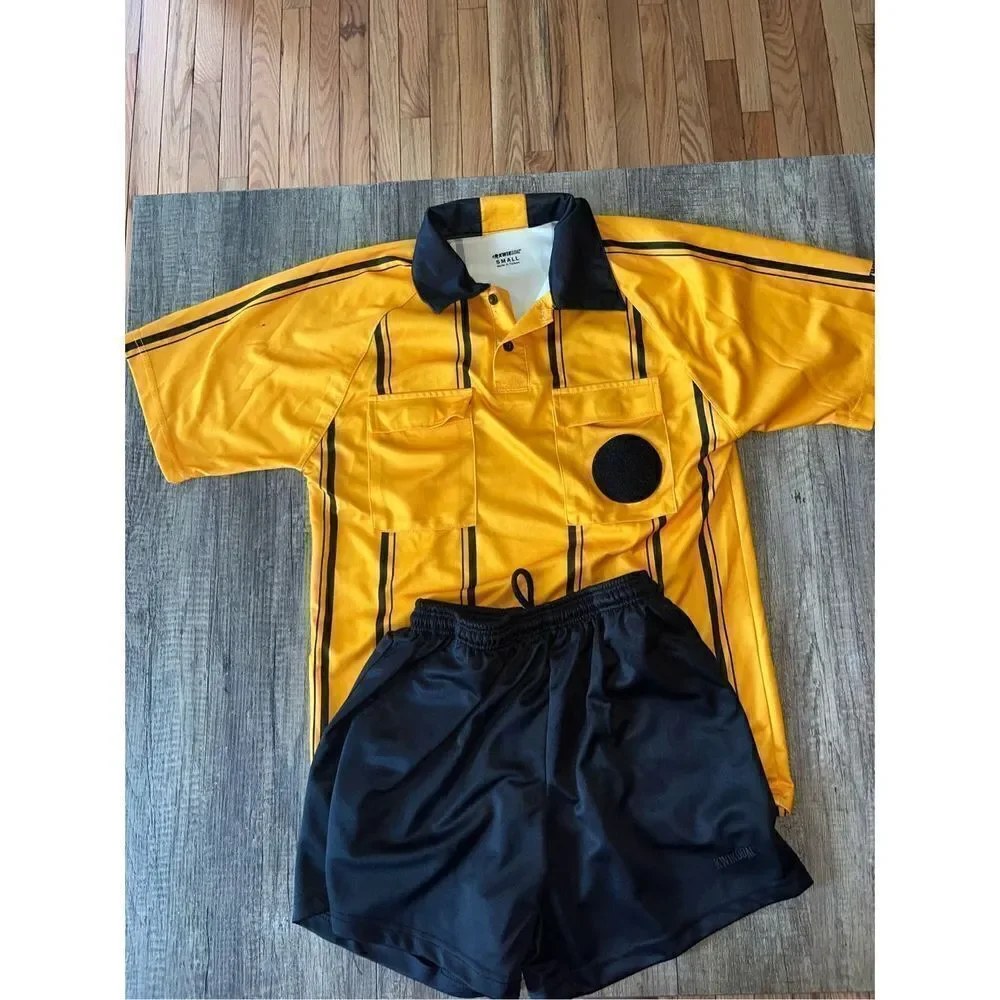Kwik Goal Yellow Soccer Ref Referee uniform Adult Small too YL bottoms