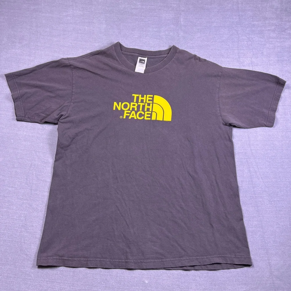 The North Face Graphic Logo Crew Neck Short Sleeve T-Shirt Mens XL Gray Cotton