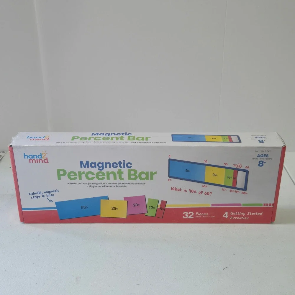 Hand2Mind Magnetic Percent Bar Math Learning Manipulative 32 Piece Ages 8+ 92431