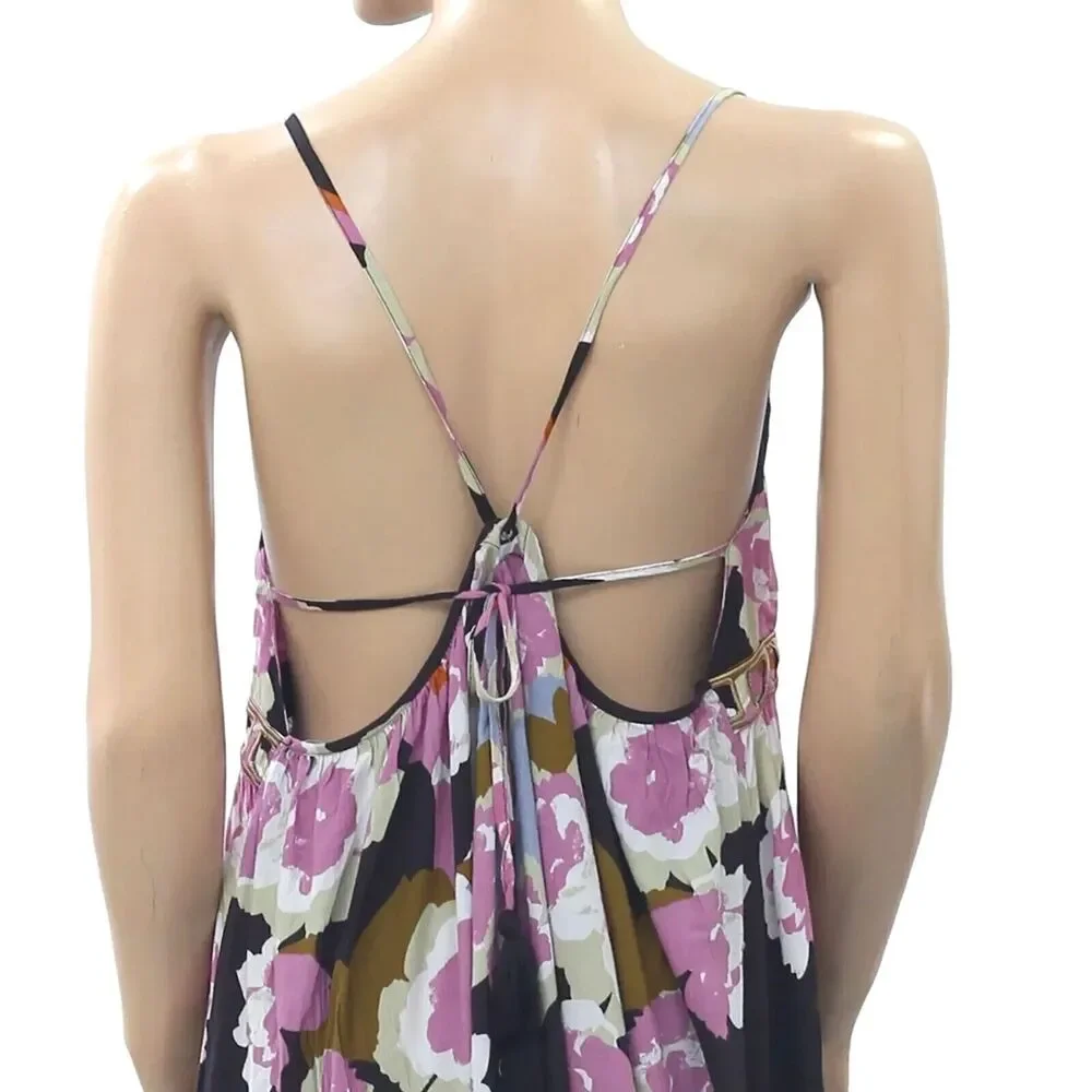Intimately Free People Sweet Lucy Slip Mini Dress Printed Beach Tiered XS 287989