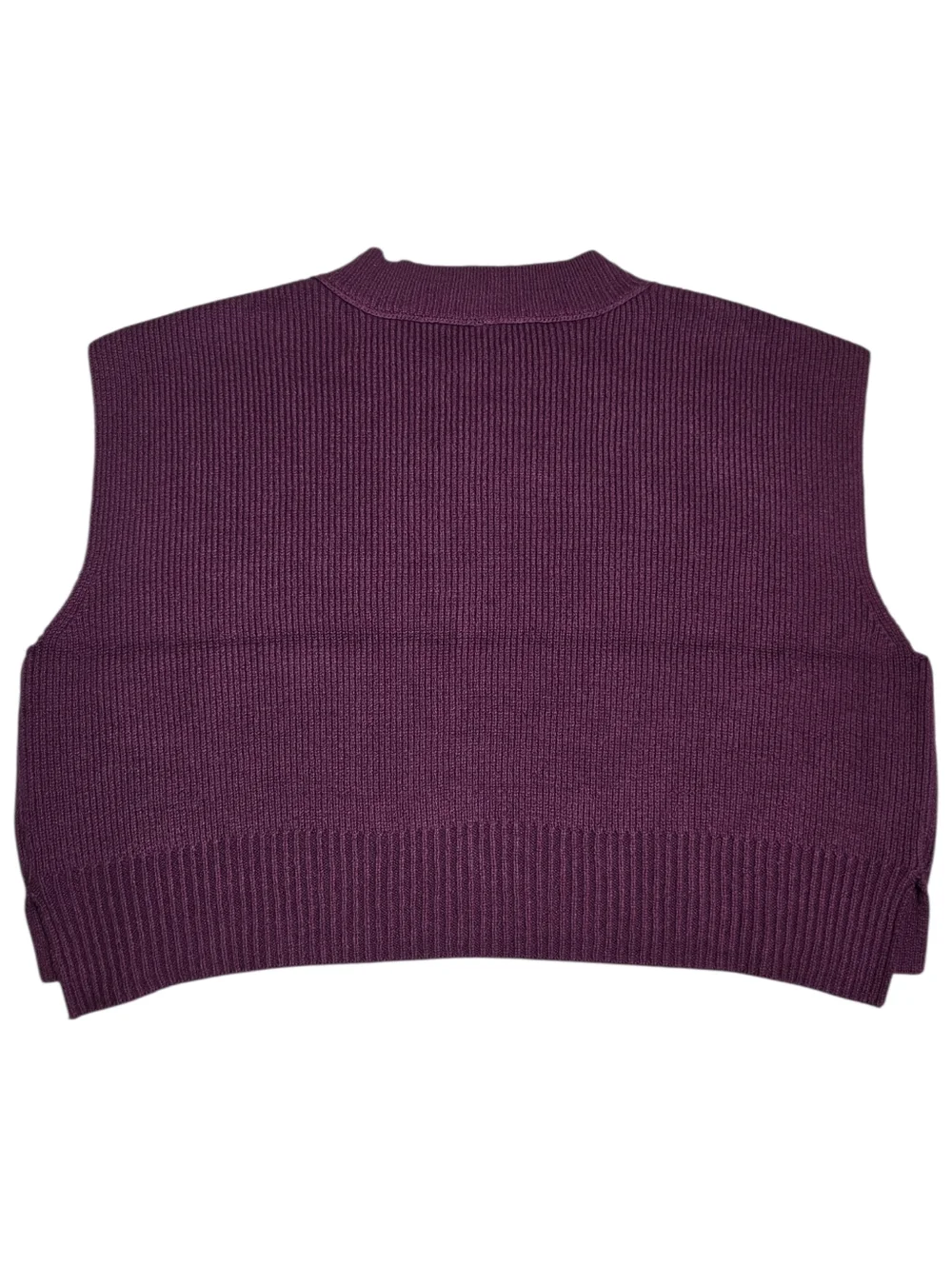 Free People Easy Street Sweater Vest Cropped Ribbed Purple Slouchy XS NWT