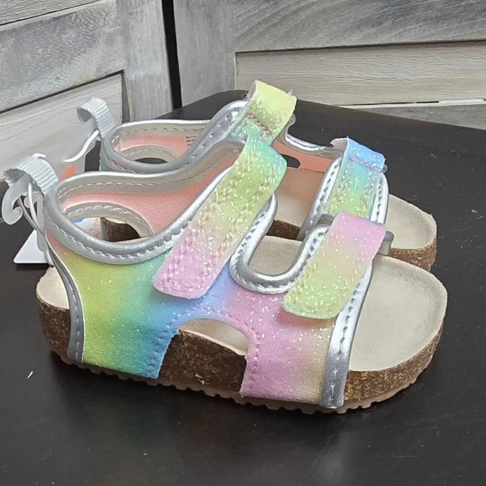 Baby Girls' Rainbow Olive First Walker Sandals | Carter's Just One You | 3