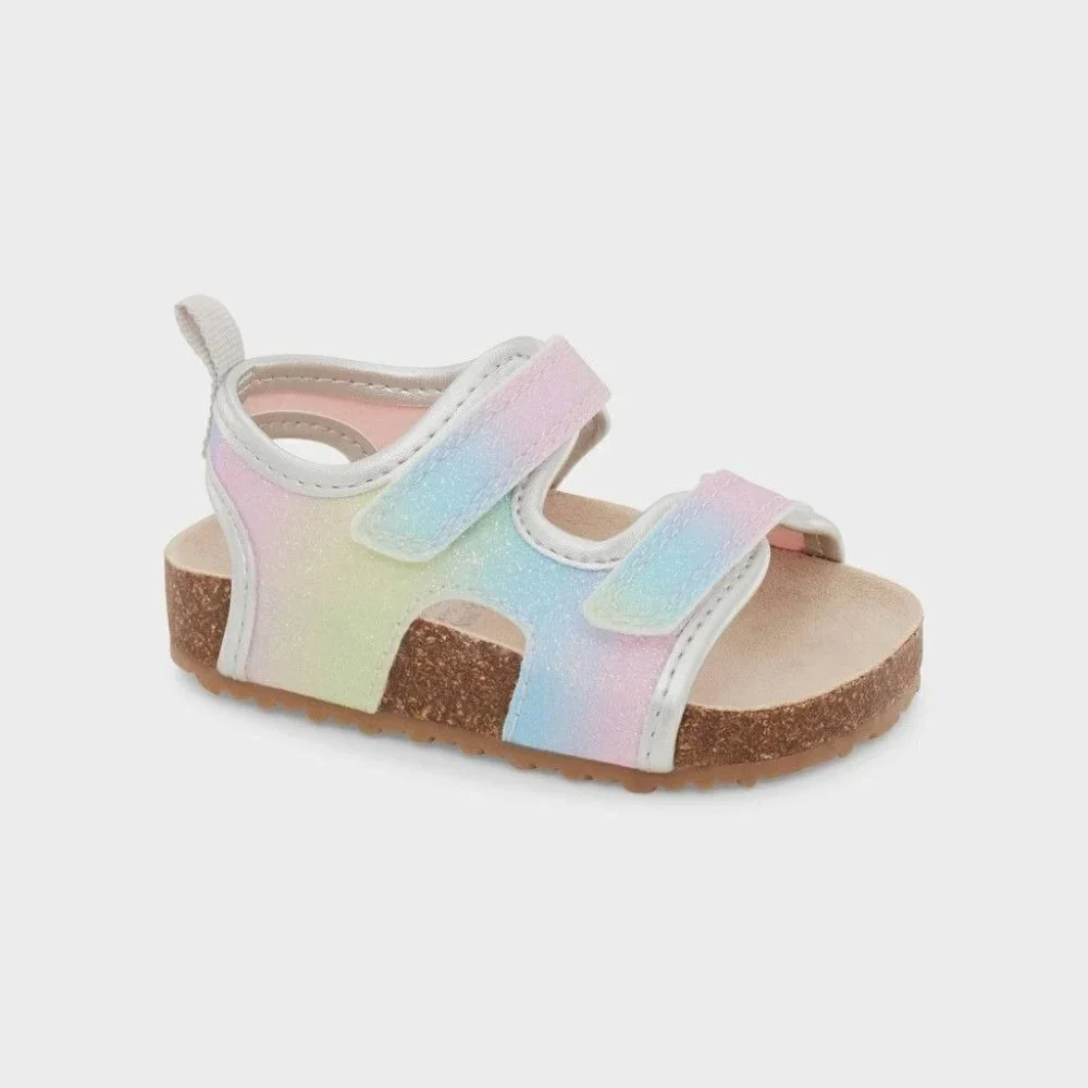 Baby Girls' Rainbow Olive First Walker Sandals | Carter's Just One You | 3