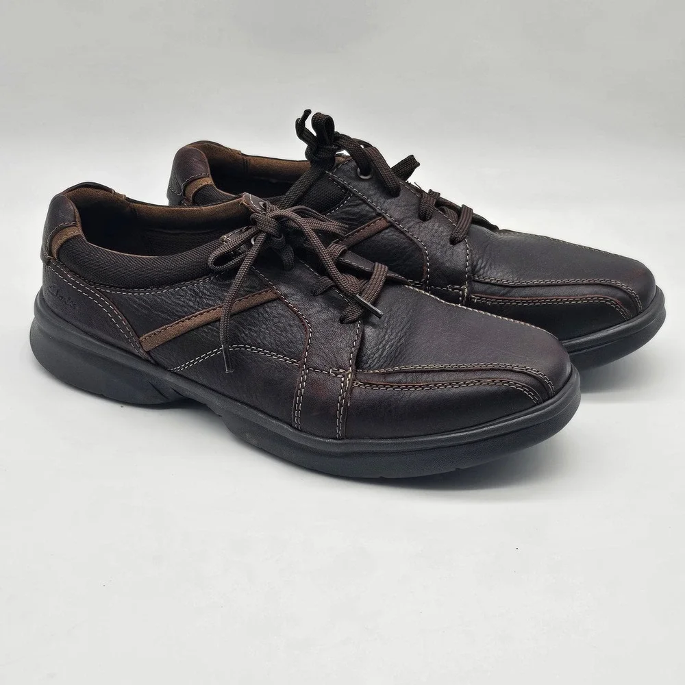 Clarks Collection Bradley Walk Men's Brown Leather Comfort‎ Casual Shoes US 11