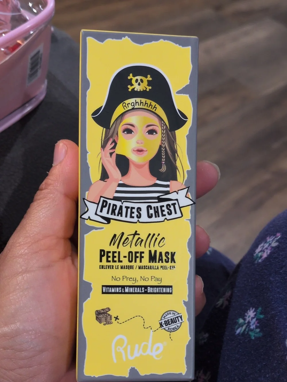 RUDE Pirates Chest Metallic Peel-Off Mask - Yellow & Black