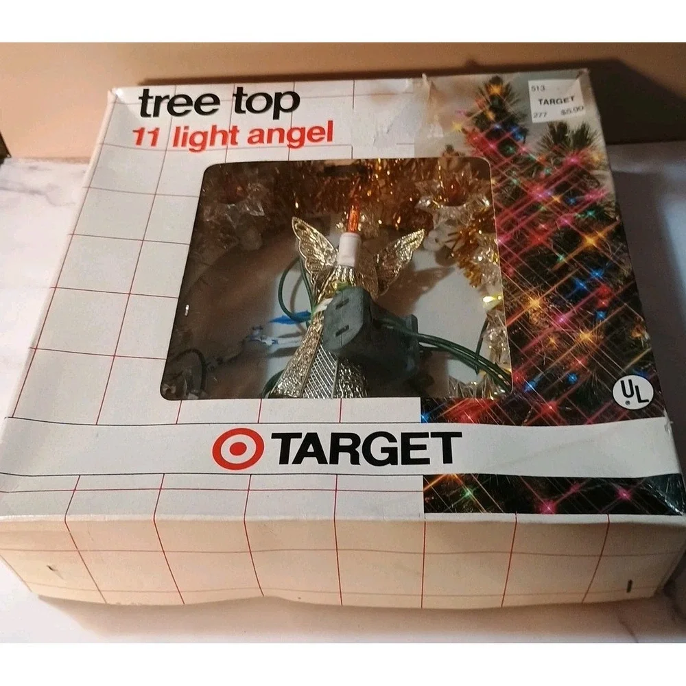 Vintage‎ Gold Angel 11 Light Tree Topper Target Original Packaging Amber Orange