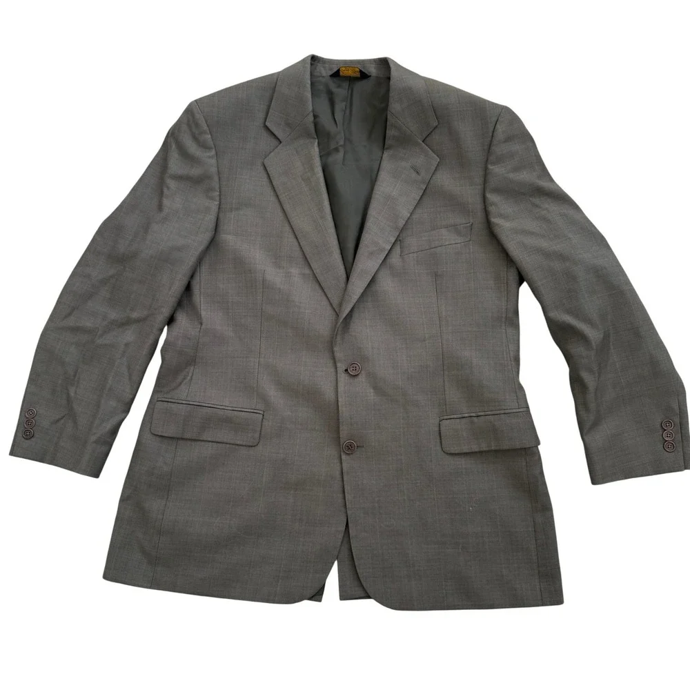 Brooks Brothers Mens Glen Check Plaid Blazer Sport Coat Taupe Brown 43R‎ 44R
