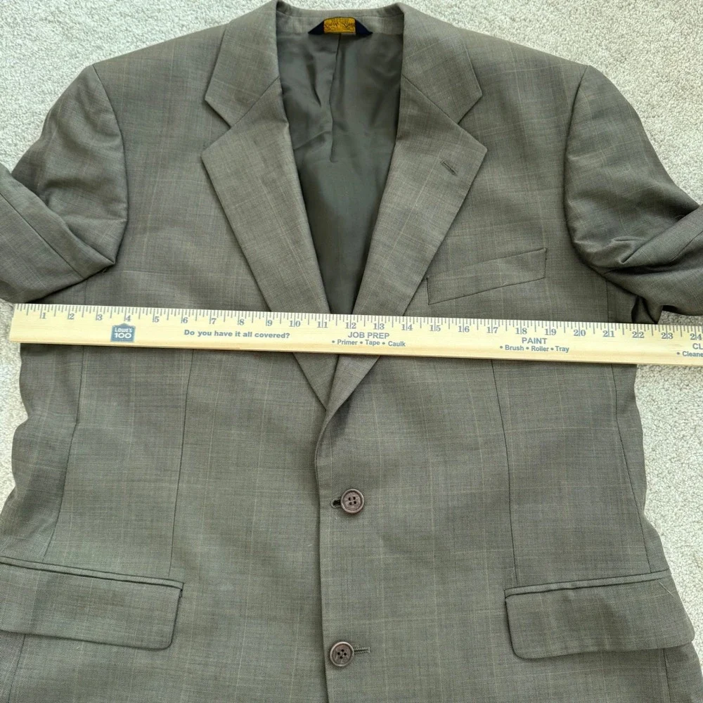 Brooks Brothers Mens Glen Check Plaid Blazer Sport Coat Taupe Brown 43R‎ 44R
