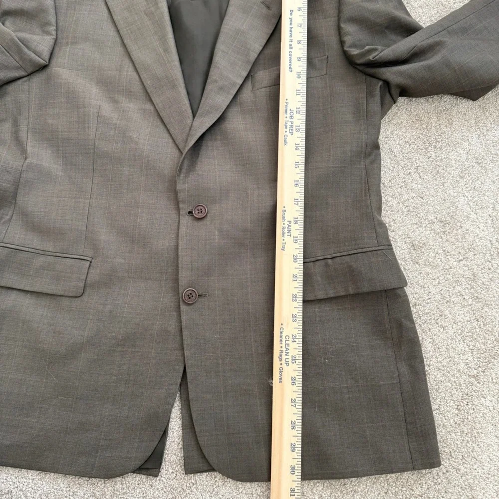 Brooks Brothers Mens Glen Check Plaid Blazer Sport Coat Taupe Brown 43R‎ 44R