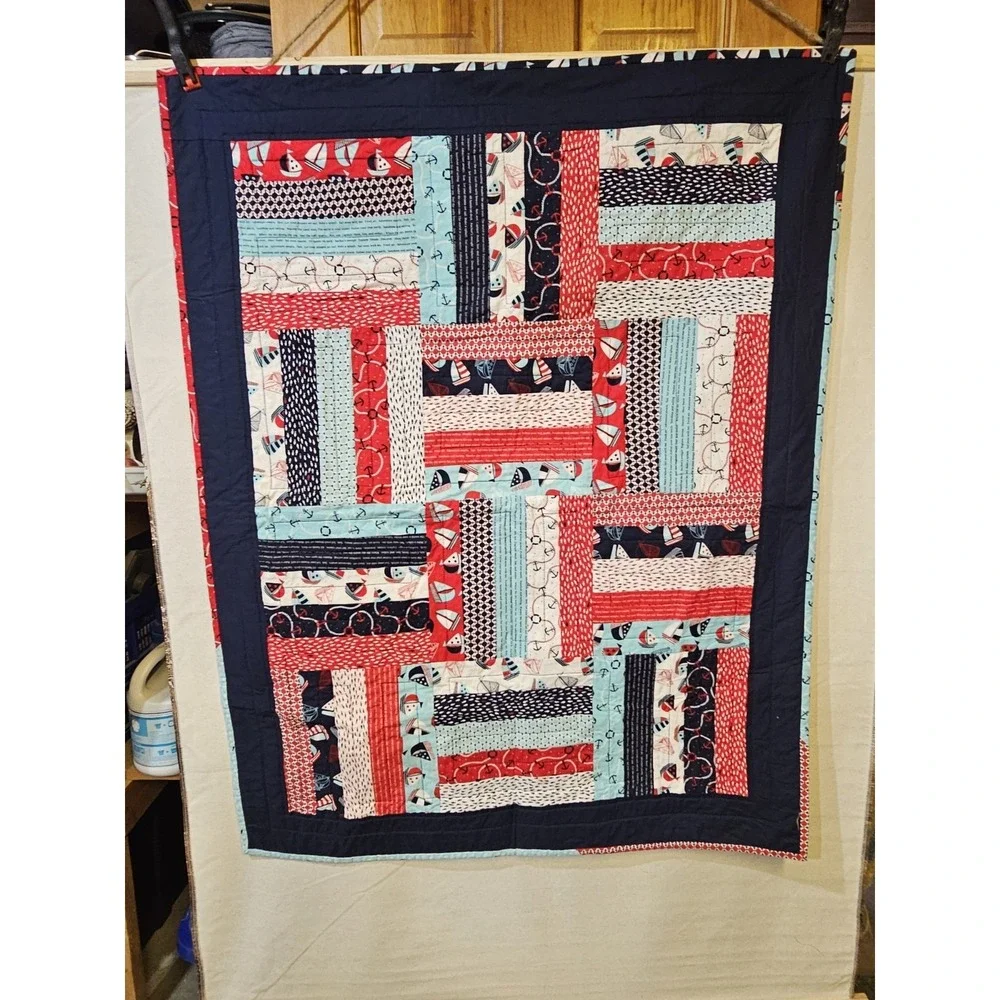 Nautical Quilt 34x44‎ Toddler/Crib Size  Classic Usa