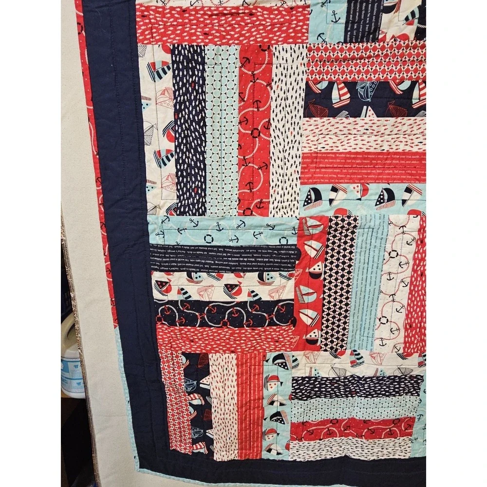 Nautical Quilt 34x44‎ Toddler/Crib Size  Classic Usa