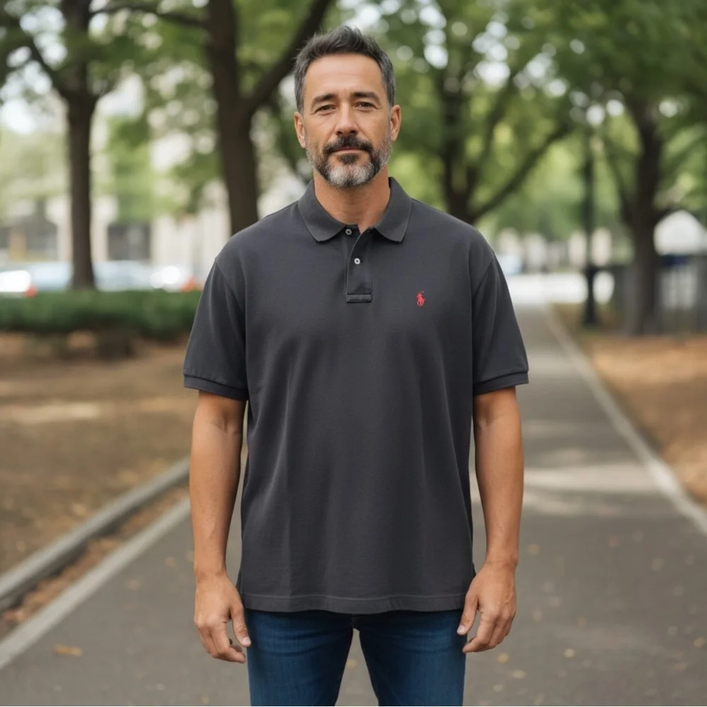 Polo Ralph Lauren Men's Polo Shirt, Red Embroidered Polo, Black, Size X‎ Large