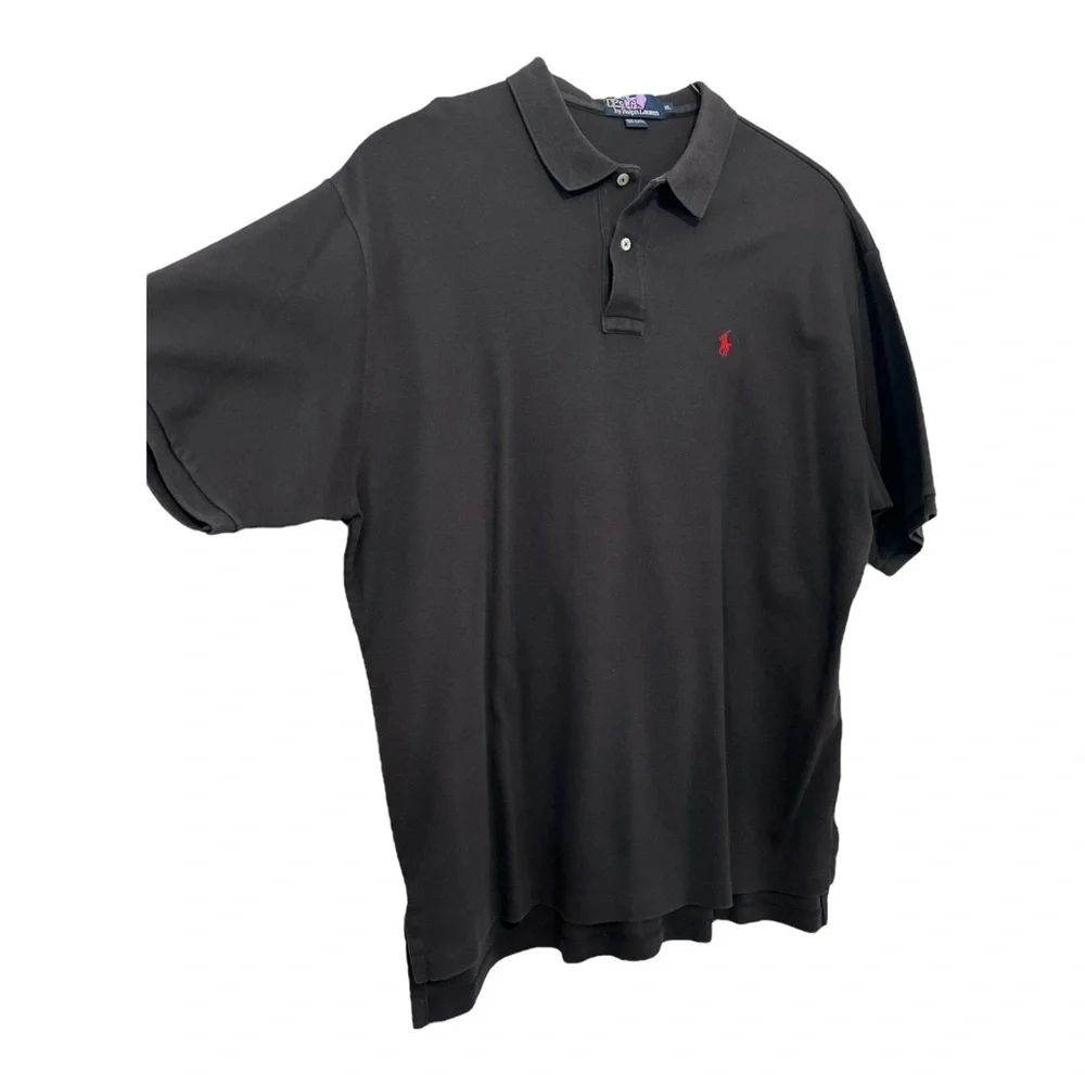 Polo Ralph Lauren Men's Polo Shirt, Red Embroidered Polo, Black, Size X‎ Large