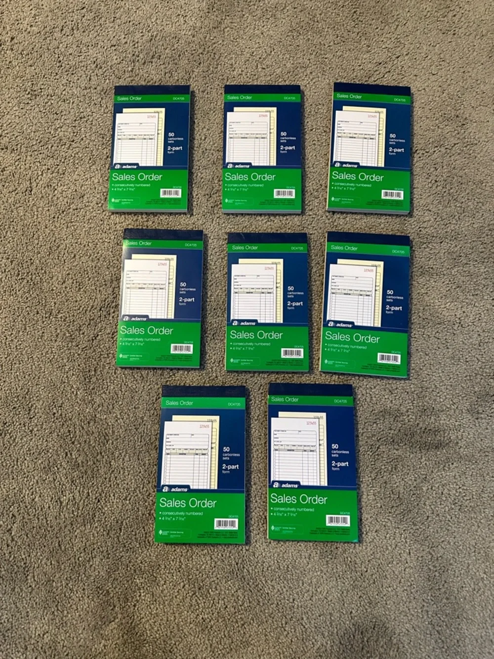 DC4705 - Adams Carbonless 2-Part Sales Book,‎ 4 3/16