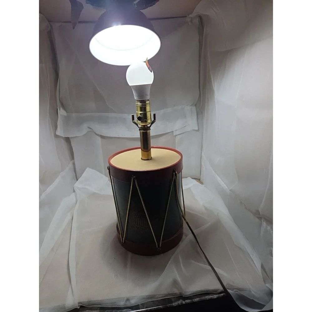 VTG‎ Handmade 1940s Drum Lamp Great Seal of America Tested Working
