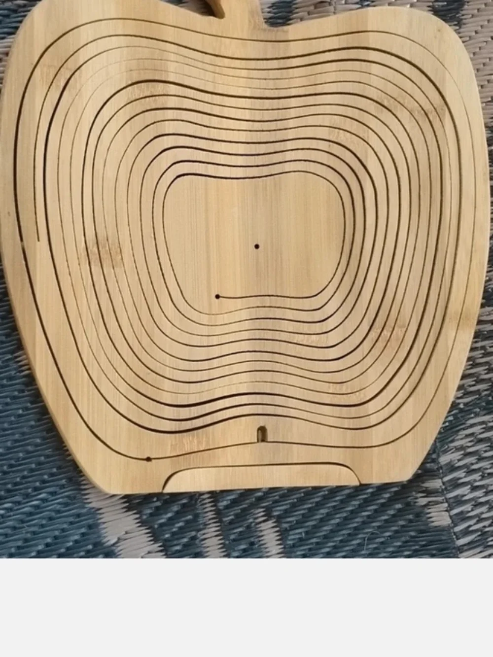 Wooden Apple-Shaped Fruit Basket - Natural Bamboo