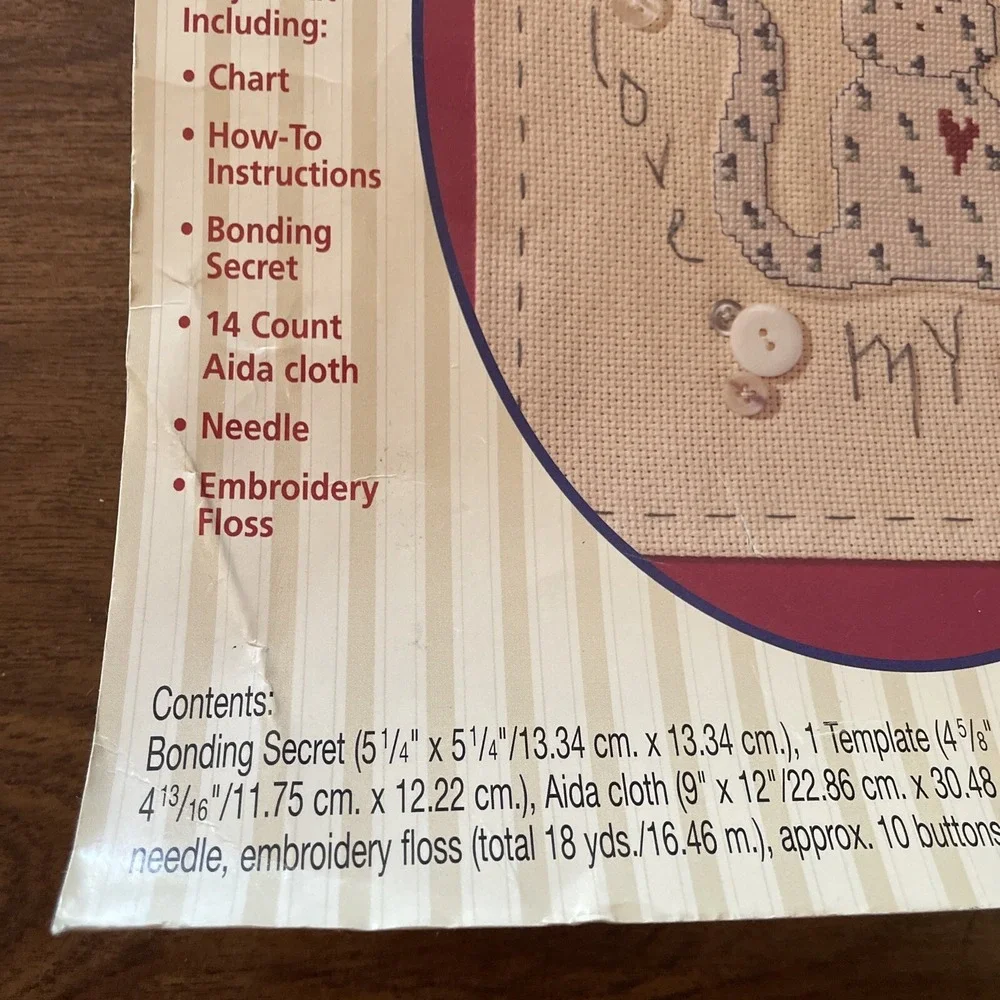 Cat‎ Counted Cross Stitch Plaid Stitched Impression Love My 21860 vtg 1995 kit