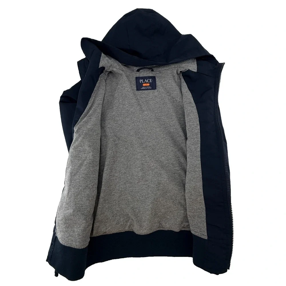 The Childrens Place Hoodie Kids Size Small Black Zip Up‎ Sweatshirt Basic Fleece