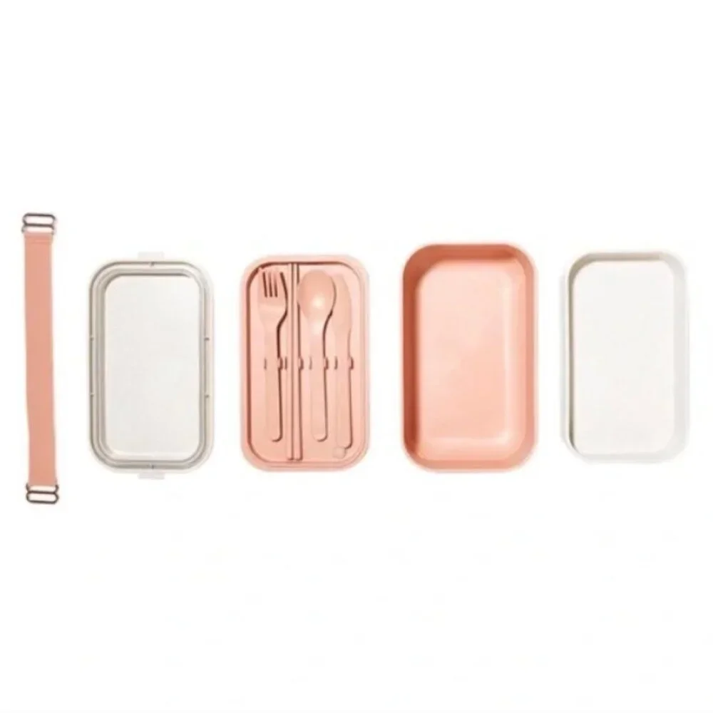 Our Place Layered Lunch Box with Clips and Utensils