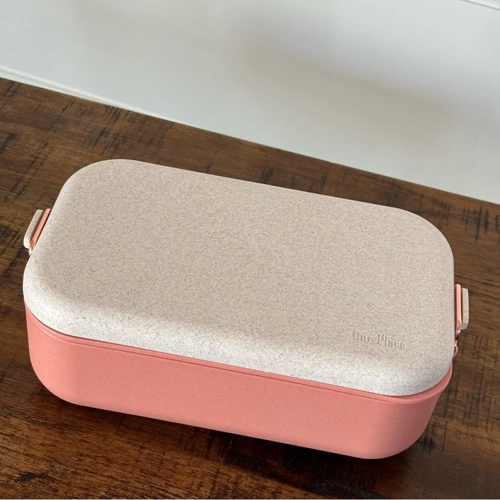 Our Place Layered Lunch Box with Clips and Utensils