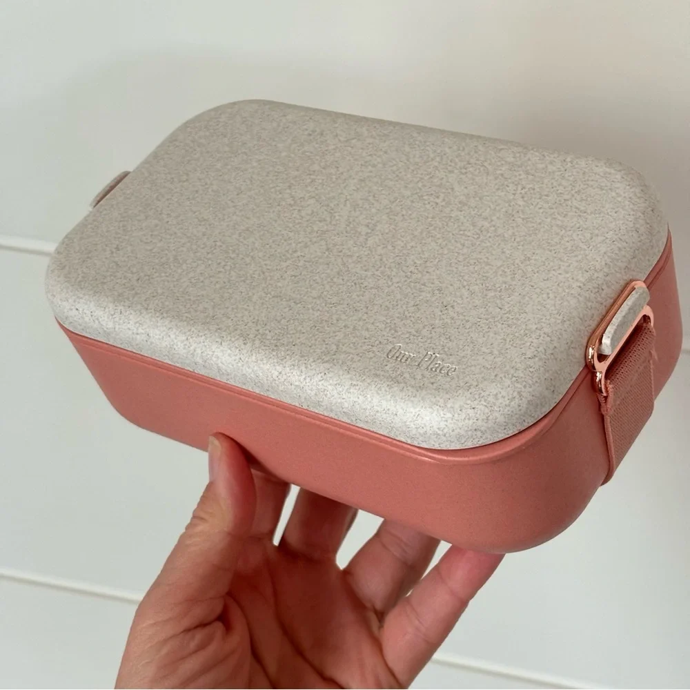 Our Place Layered Lunch Box with Clips and Utensils