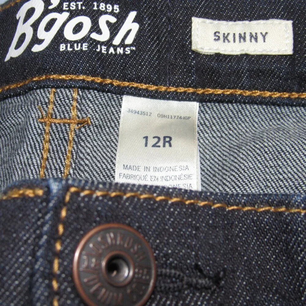 NWT OSHKOSH B’GOSH Kid’s Dark Wash Skinny Jeans Size 12R