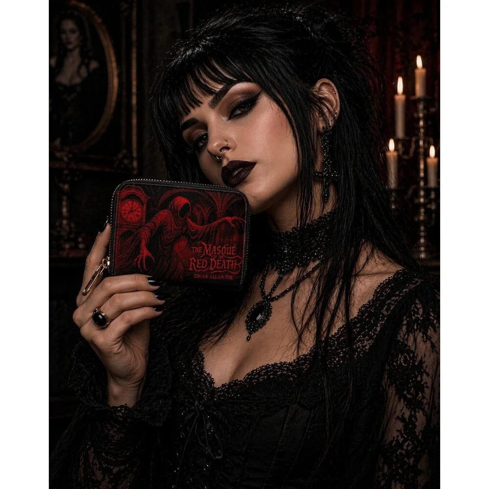 Masque of the Red Death Mini Wallet Horror Goth Halloween‎ Edgar Allan Poe New
