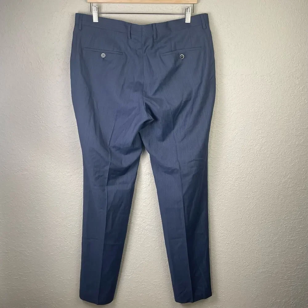 Hugo Boss Dress Pants‎ Men's Navy Blue 100% Virgin Wool Size 36