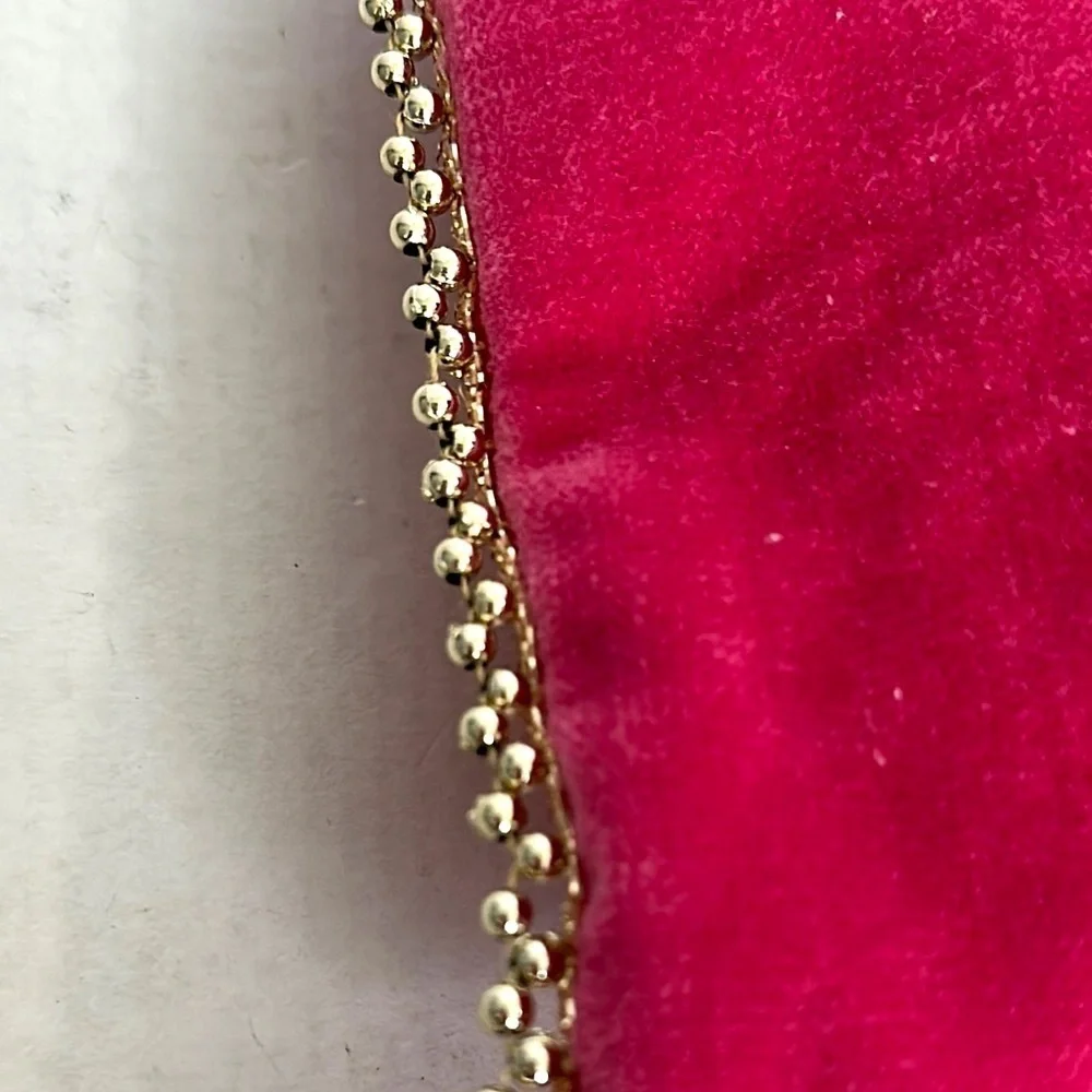 Jane Marie Velvet Clutch w/gold detail and adorable Tassel - Pink NWT