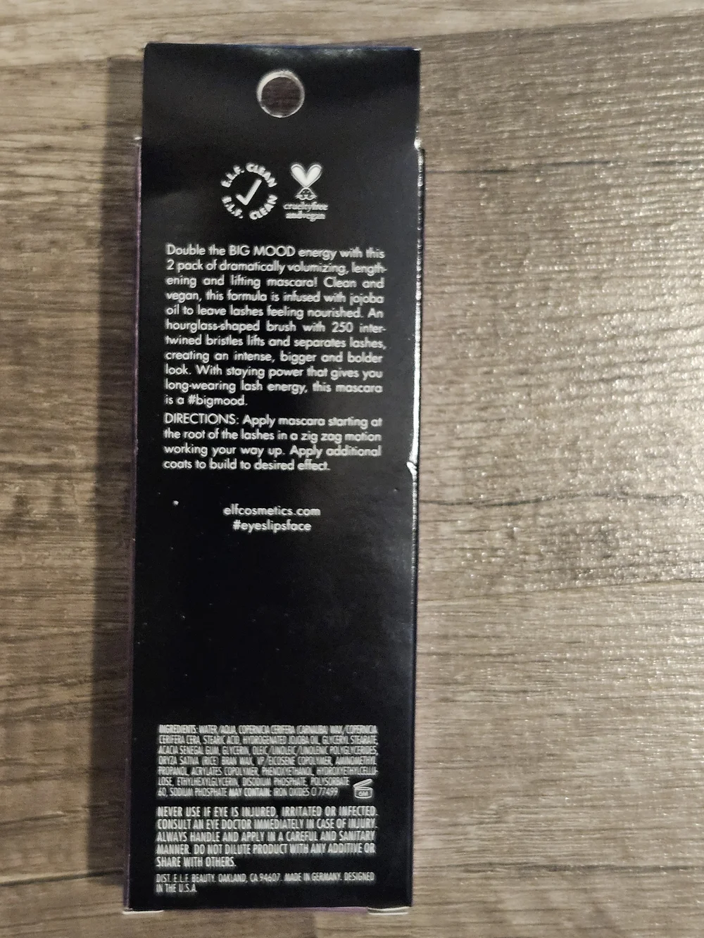 Elf Big Mood Mega Volume & Lifting Mascara. 10ct
