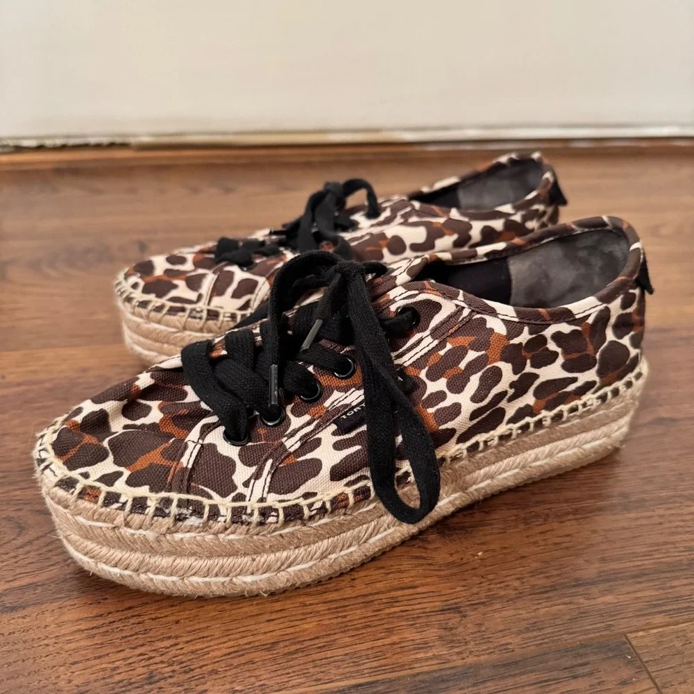 Authentic Tory Burch‎ Leopard Print Espadrille Sneakers Size 6.5 NWOB, NWOT