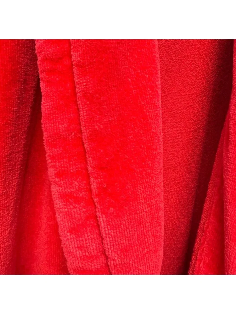 TOMMY HILFIGER Mens Bath Robe One Size Red Terry Cloth Shawl Collar Cotton