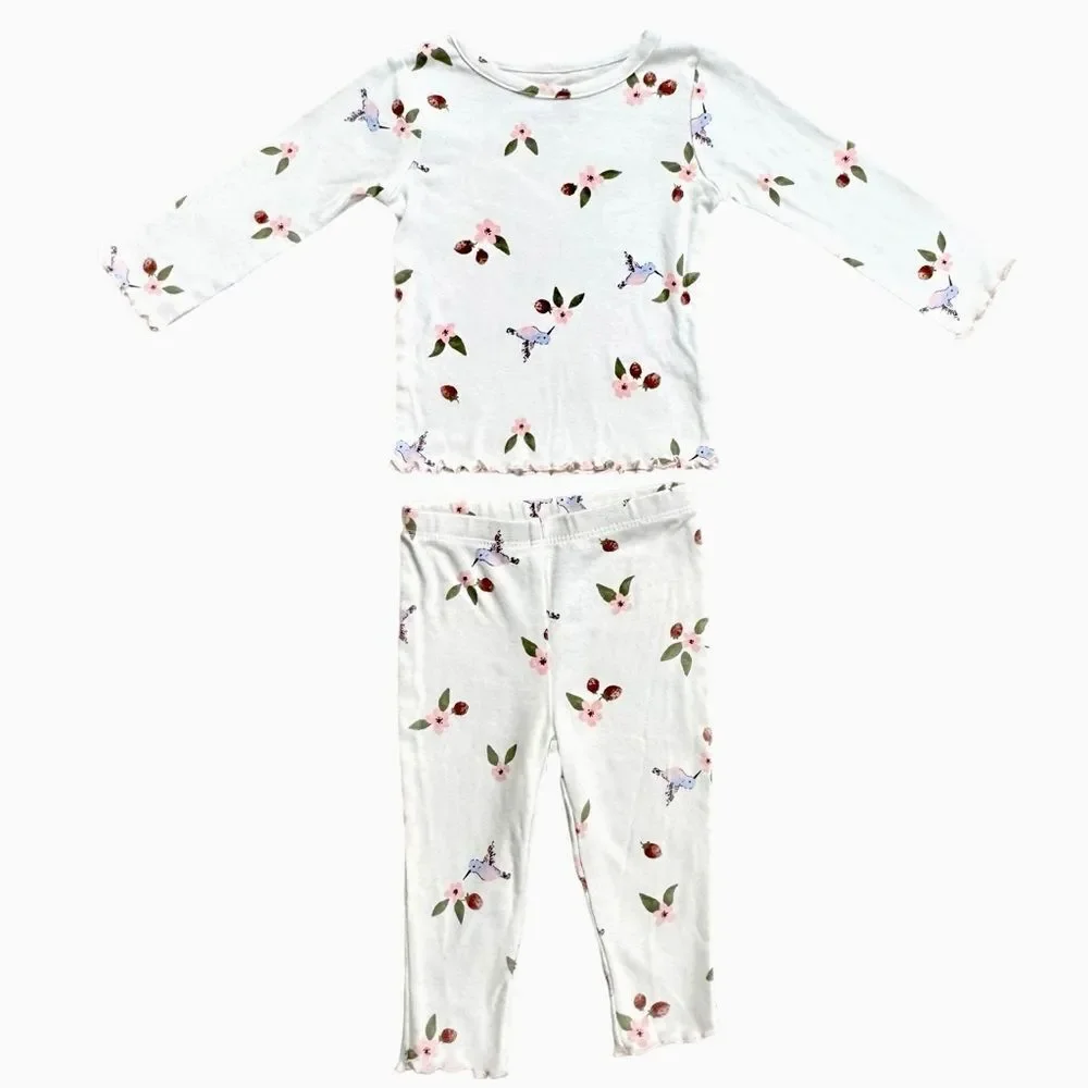 Carter’s Baby Girl 3 Piece Hummingbird Cotton Long Sleeve Outfit Set. 9 Months.