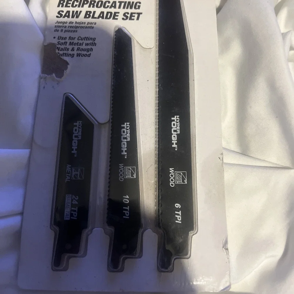 Hyper Tough 9 Piece Reciprocating Saw Blades,‎ Steel Material,  New Condition