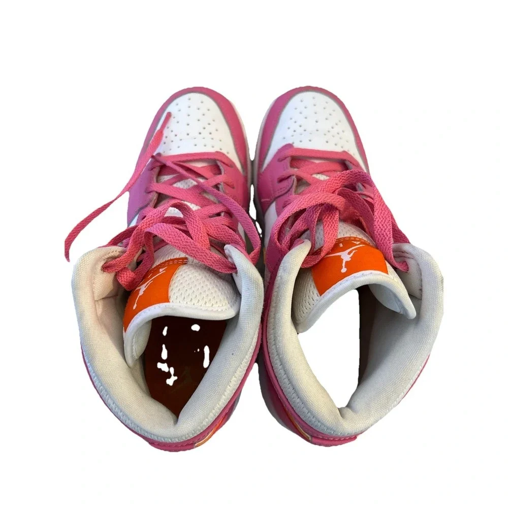 Nike‎ Air Jordan 1 Mid GS Size 7Y Pinksicle Safety Orange White DX3240-681