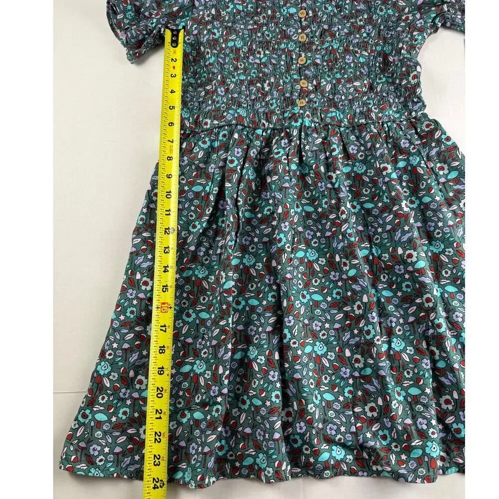 Cat & Jack Girls' Dusty Green Floral Dress - Size XL (14)