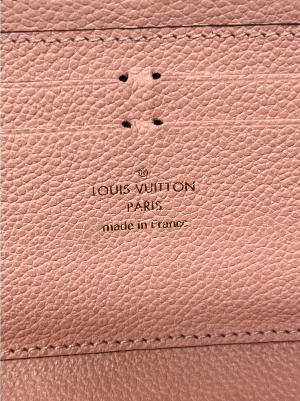 LOUIS VUITTON Rose Ballerine Monogram Empreinte Leather Clemence Long zip wallet
