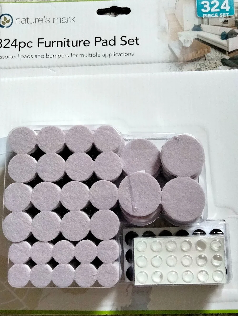 Nature's Mark Furniture Pad Set - Light Lavender Felt Pads