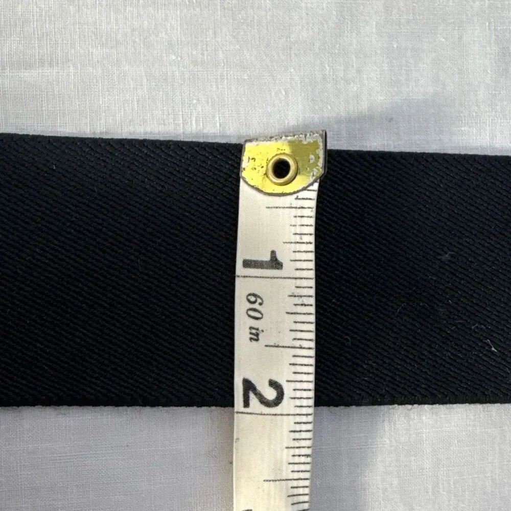Vintage Nan Lewis Black & Gold Sculptural Enamel Buckle Belt | 1980s Modernist S