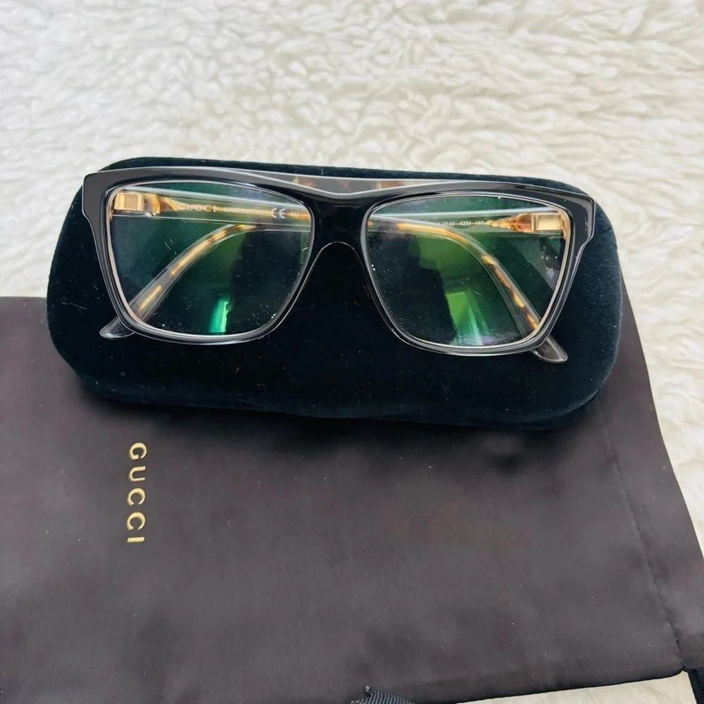 Gucci GG3545 Black/Tortoise Unisex Eyeglasses Frame Only w/ Case/Dustbag