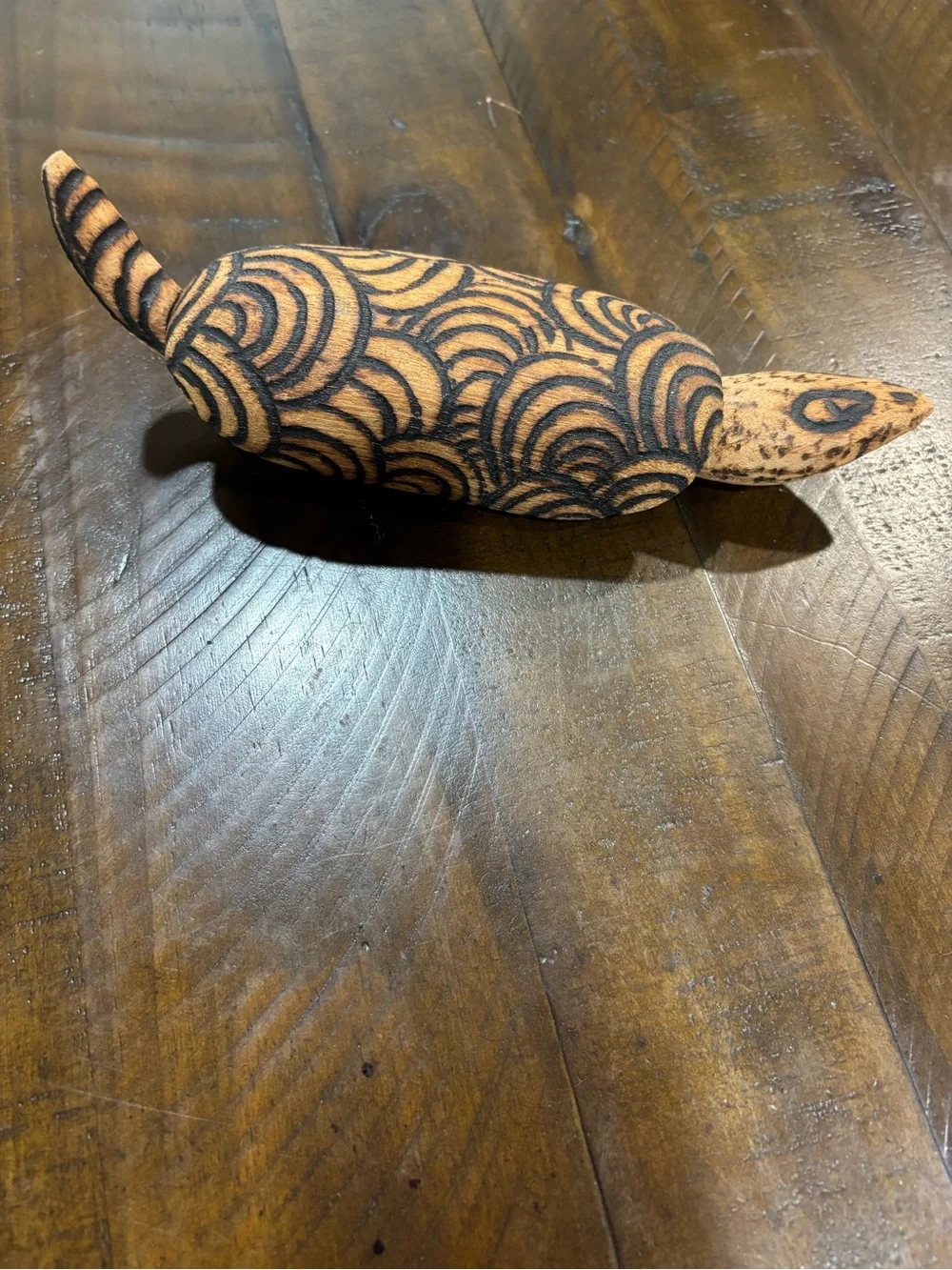 Handcrafted Wooden Turtle Armadillo With Removable Shell